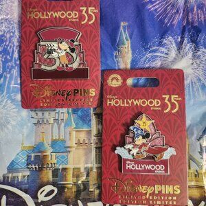 *NEW 2024 Disney Parks Hollywood Studios 35th Anniversary Mickey LE LR 2 Pin Set